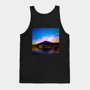 Colorful nighttime shot of Pilatus, Luzern Tank Top